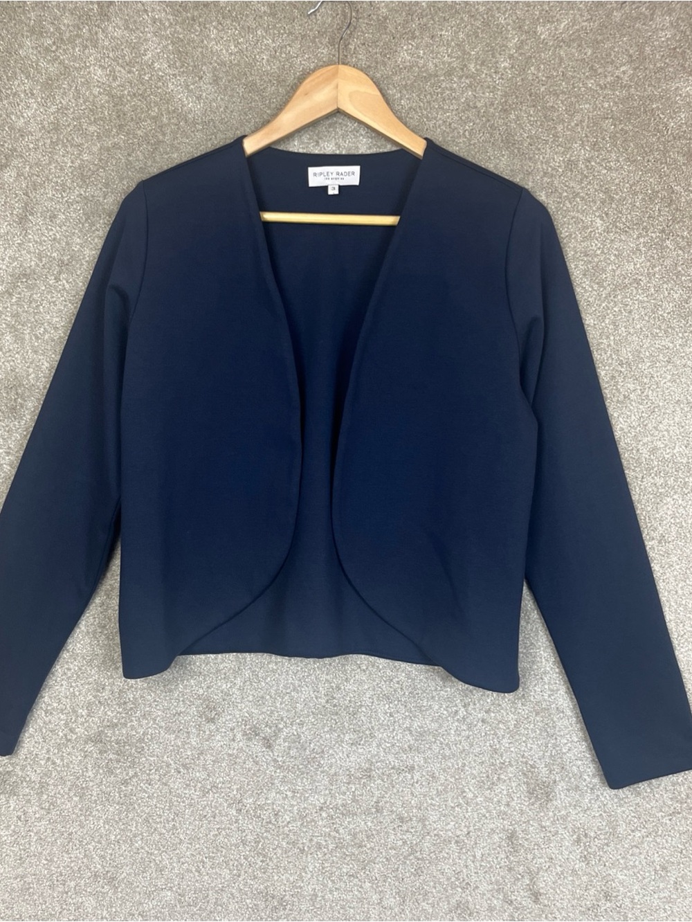 Ripley Rader Jacket Womens 3 Blue Long Sleeve Open Front Stretch- 5288